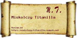 Miskolczy Titanilla névjegykártya